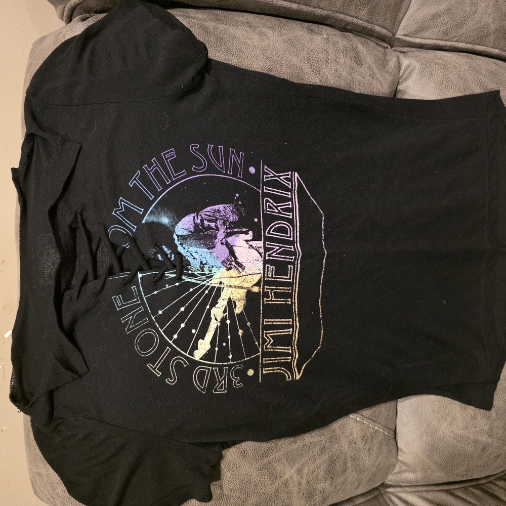 Black and Blue Short Sleeve Tee with Gothic Spider Web Design